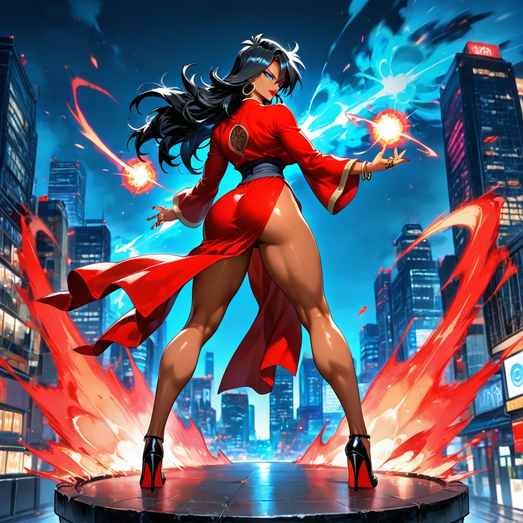 30+, Shooting A Energy Blast From Her Hands, Detailed Face Hentai AI Porn
