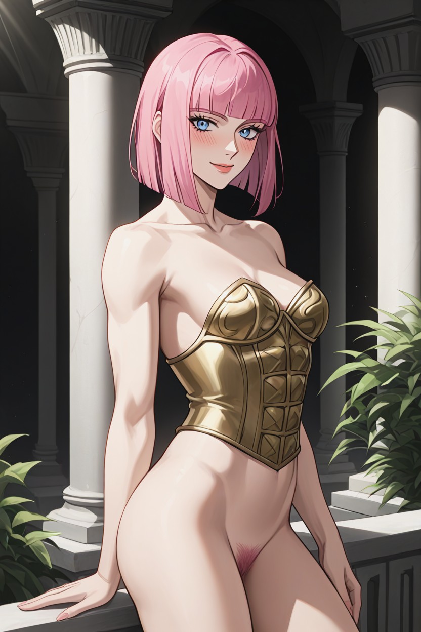 En Forma, Diamond-shaped Face, Muy Corto Hentai IA