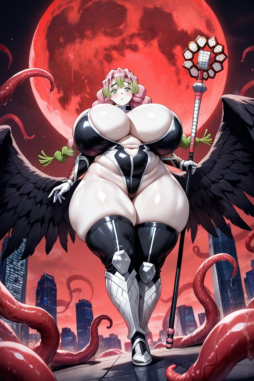 White Elbow Gauntlets, Highleg White Taimanin Leotard, Gigantic Oversized Colossal Breasts 헨타이 AI 포르노