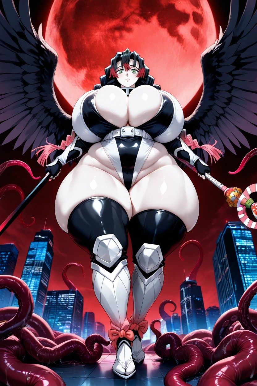 Red Moon, Highleg White Taimanin Leotard, Expansión De Senos Hentai IA