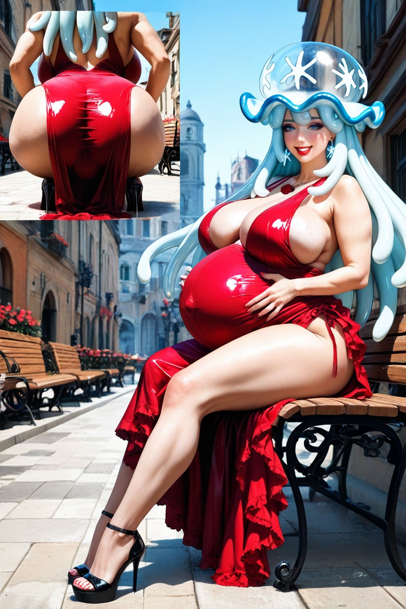 Nihilego Pokemon, Covered Belly, Red Rose In Hair Hentai AI Porn