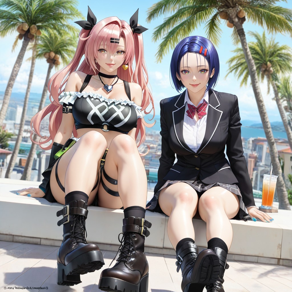 Amber Eyes, Palm Trees, Build Hentai AI Porn