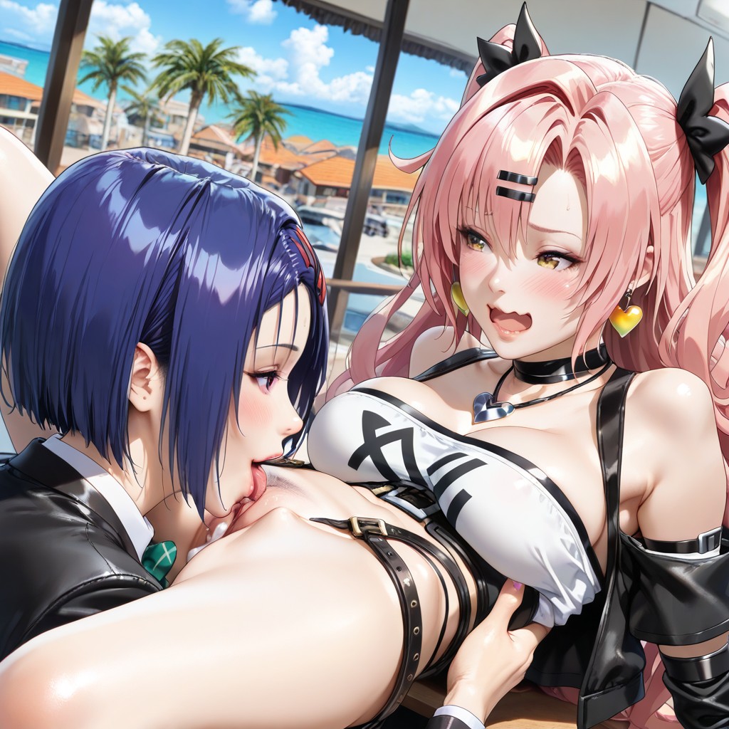 Cunnilingus, Fair-skinned, Sainan College Uniform Hentai AI Porn