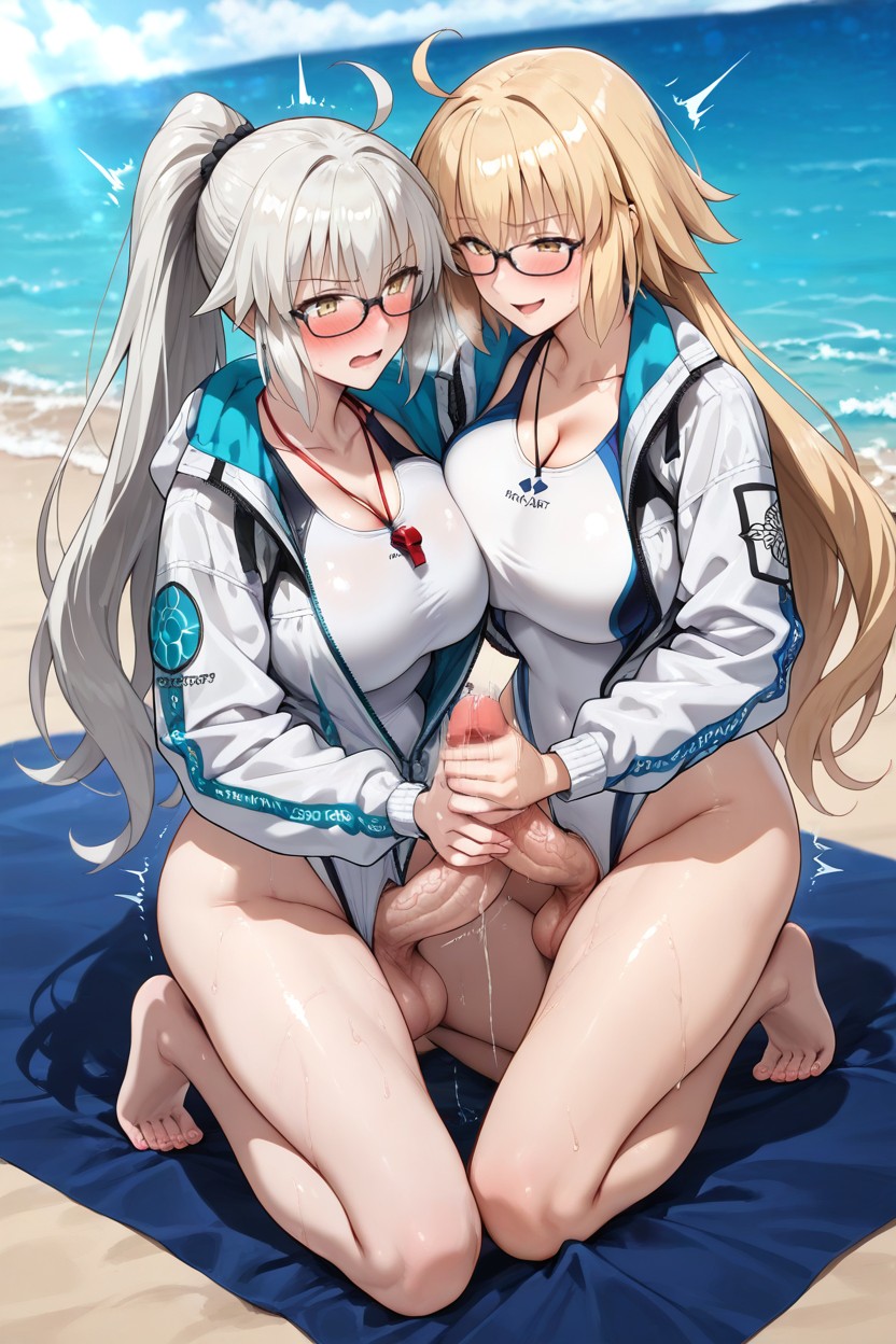 Mutual Handjob, Shaking, Eyes Wide Open Hentai AI Porn