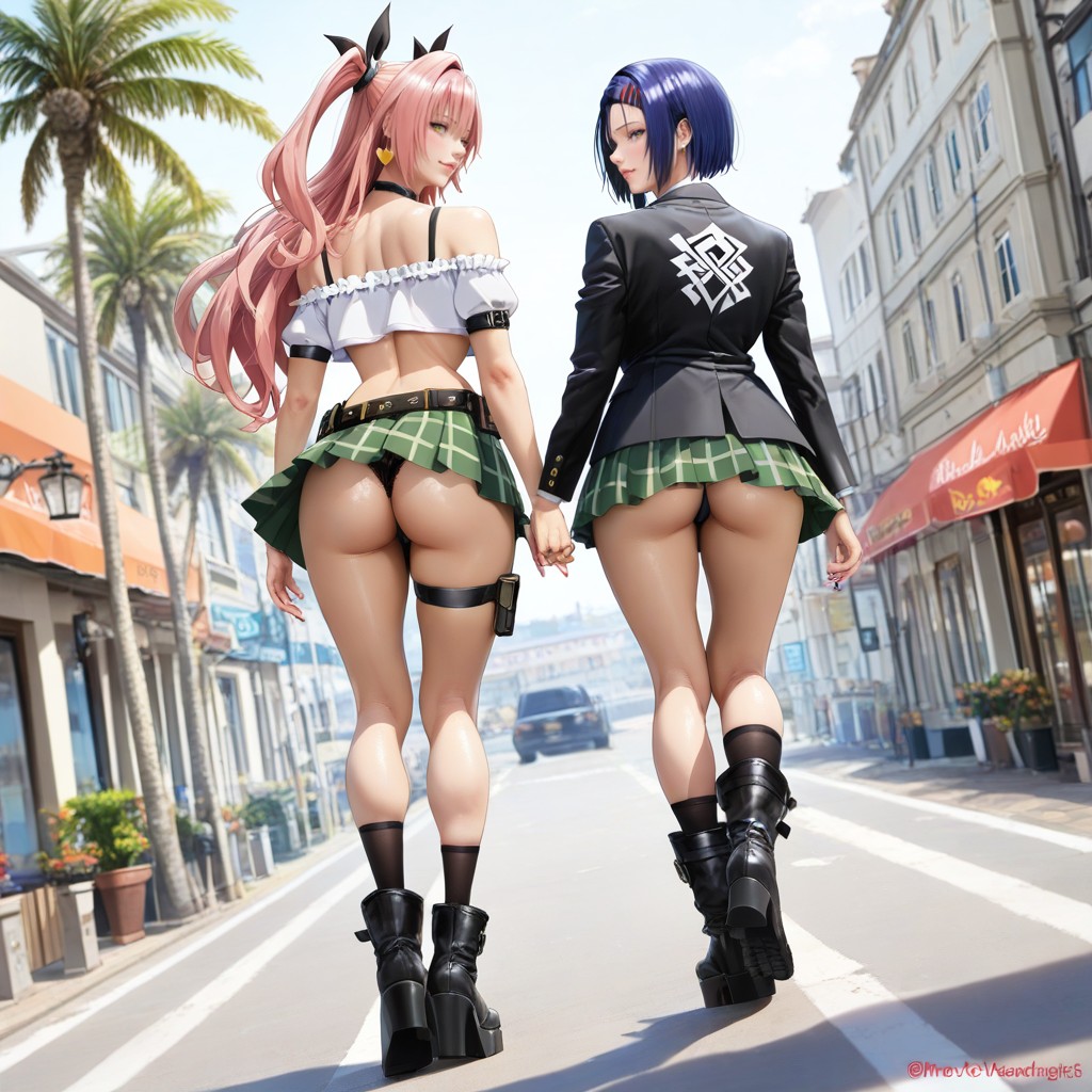 Palm Trees, Twin Tails, Amber Eyes Hentai IA