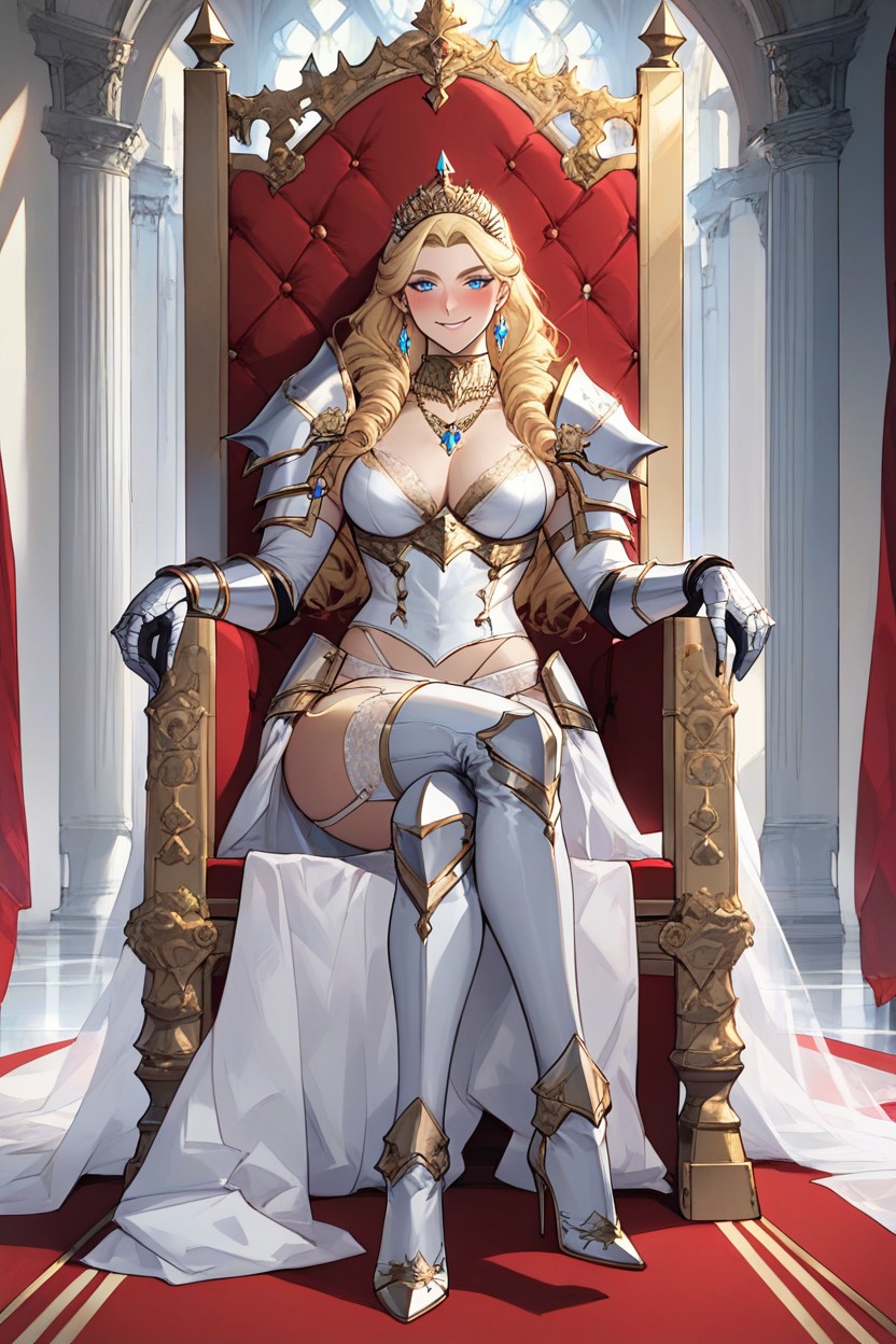 Feminine Elegant Noble Princess, Castle, Looking At Viewer Hentai AI Porn