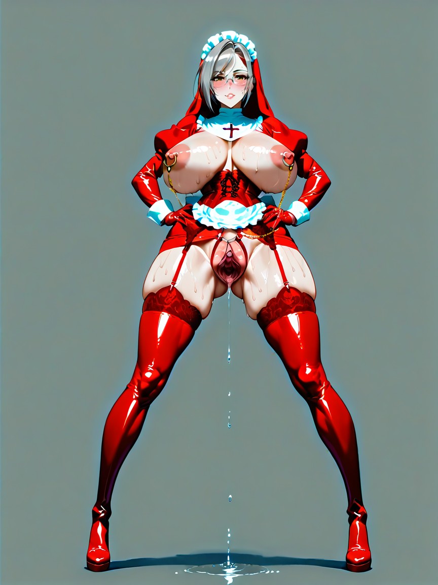 Standing, Engorged Clitoris, Pink Pussy Hentai AI Porn