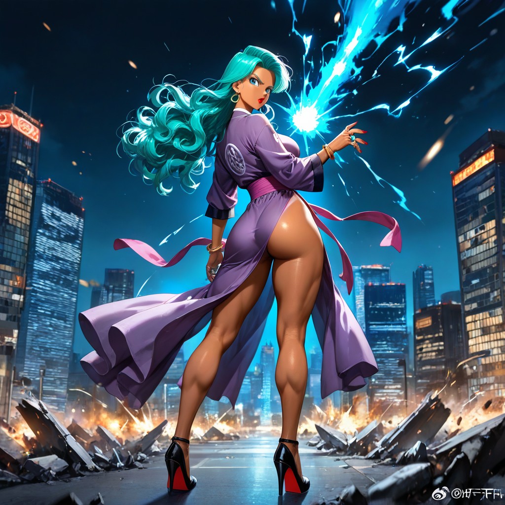 Wearing A Purple Chinese Hanfu, Noir, Night Hentai AI Porn