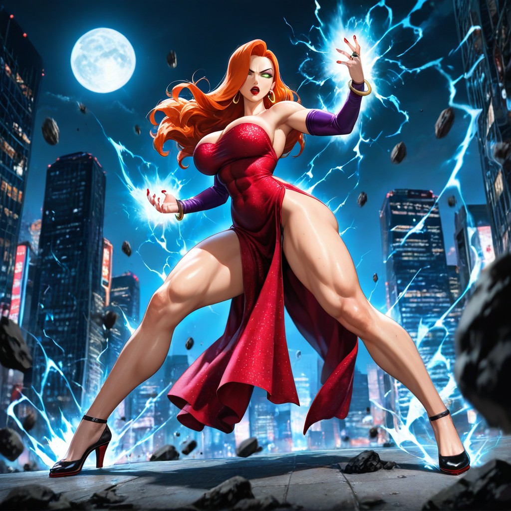 Red Nails, Perfect Image, Cheveux Roux Porno IA Hentai