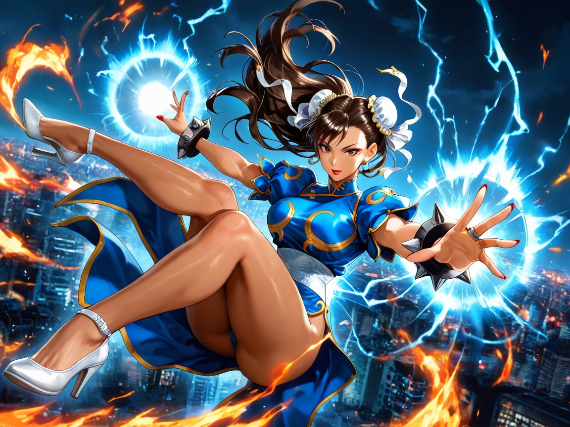 Dragonball Style Power Up, Buildings On Fire, Perfect Tits Porno IA Hentai