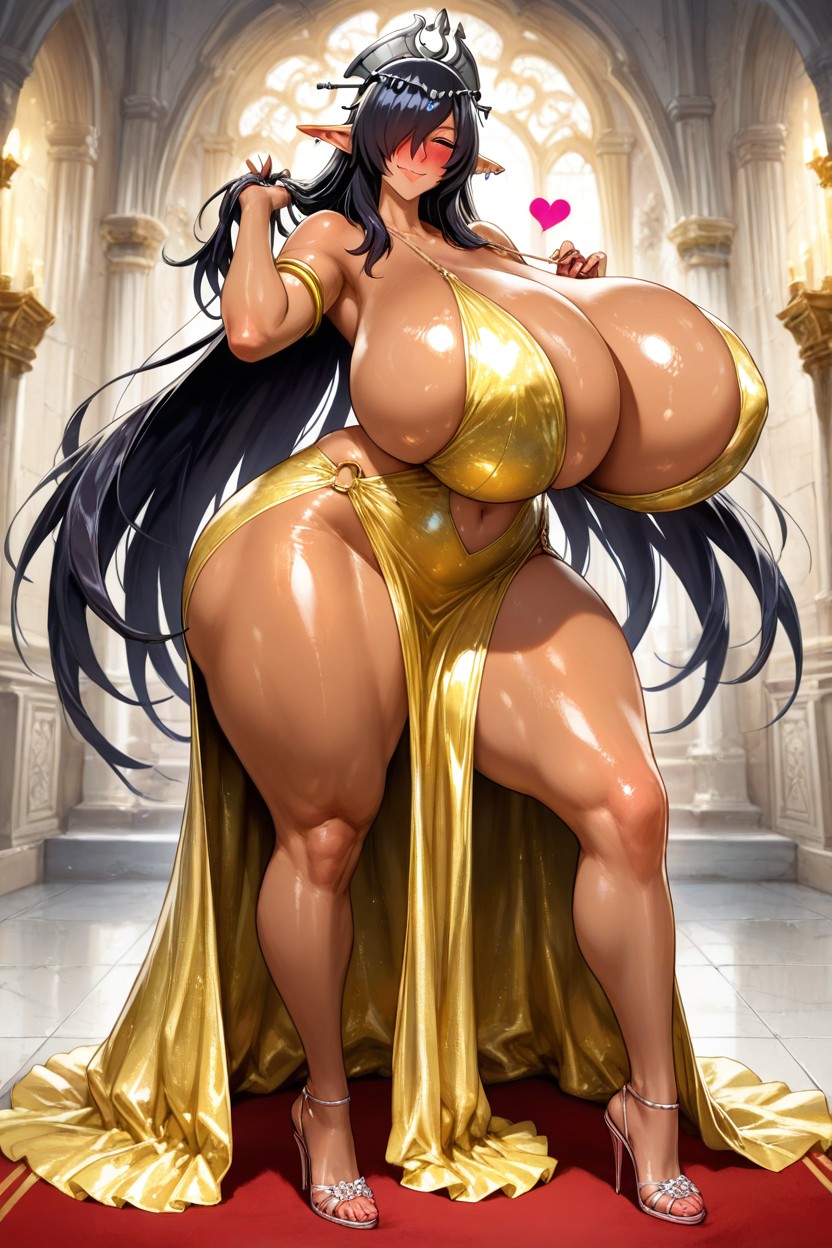 Hig Pink Stiletto Hig Heels, Hig Heels, Unrealistic Breasts Size ヘンタイAIポルノ