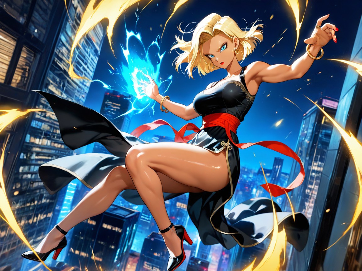 Energy Shield Around Her, Dragonball Style Power Up, Showing Her Power Porno IA Hentai