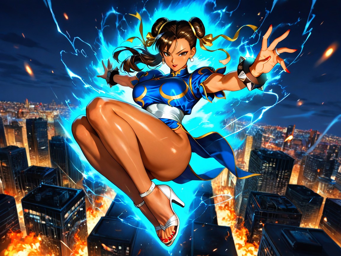 Chun Li From Street Fighter, Gros Seins, Vue De Face Porno IA Hentai
