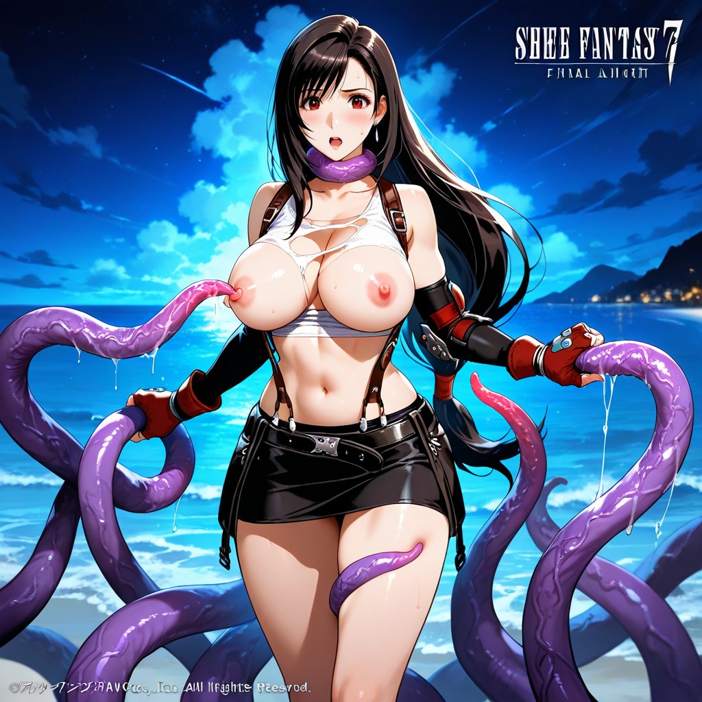 Delgada, Tentacles Appear From The Ocean, Surprised Effect Icon Hentai IA