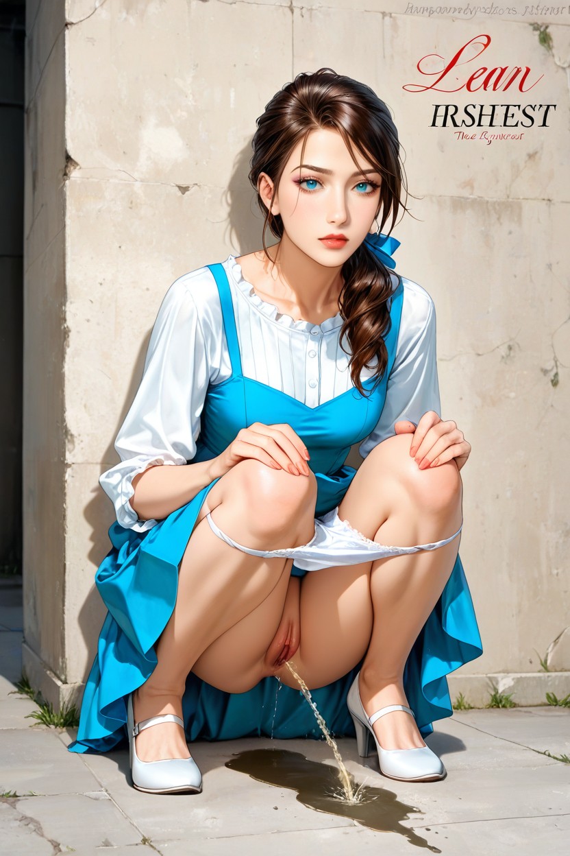 Pussy Crotch, Sari, Holding Edge Of Her Dress Hentai IA