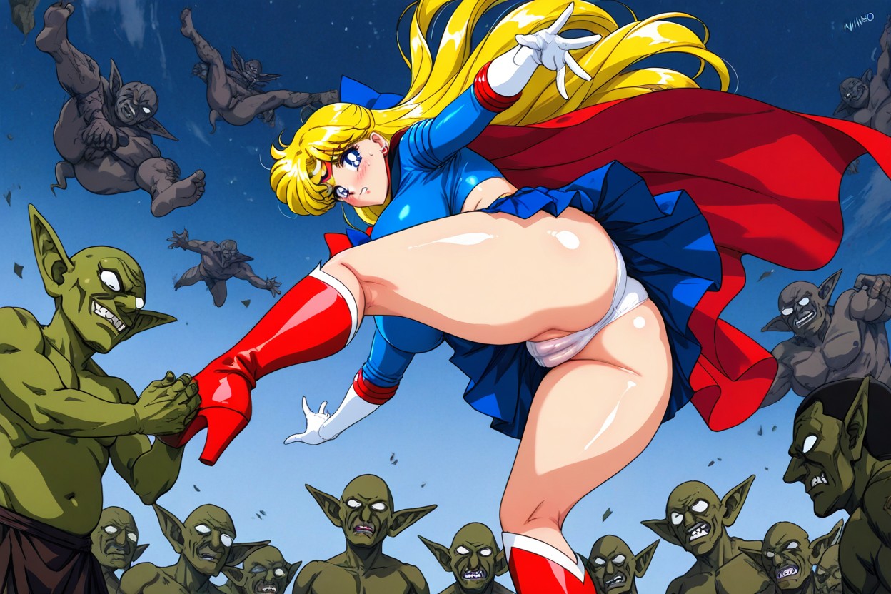 Fat Ass, Wearing Supergirl Costume From Dc Comics, Large Breast Hentai AI Porn