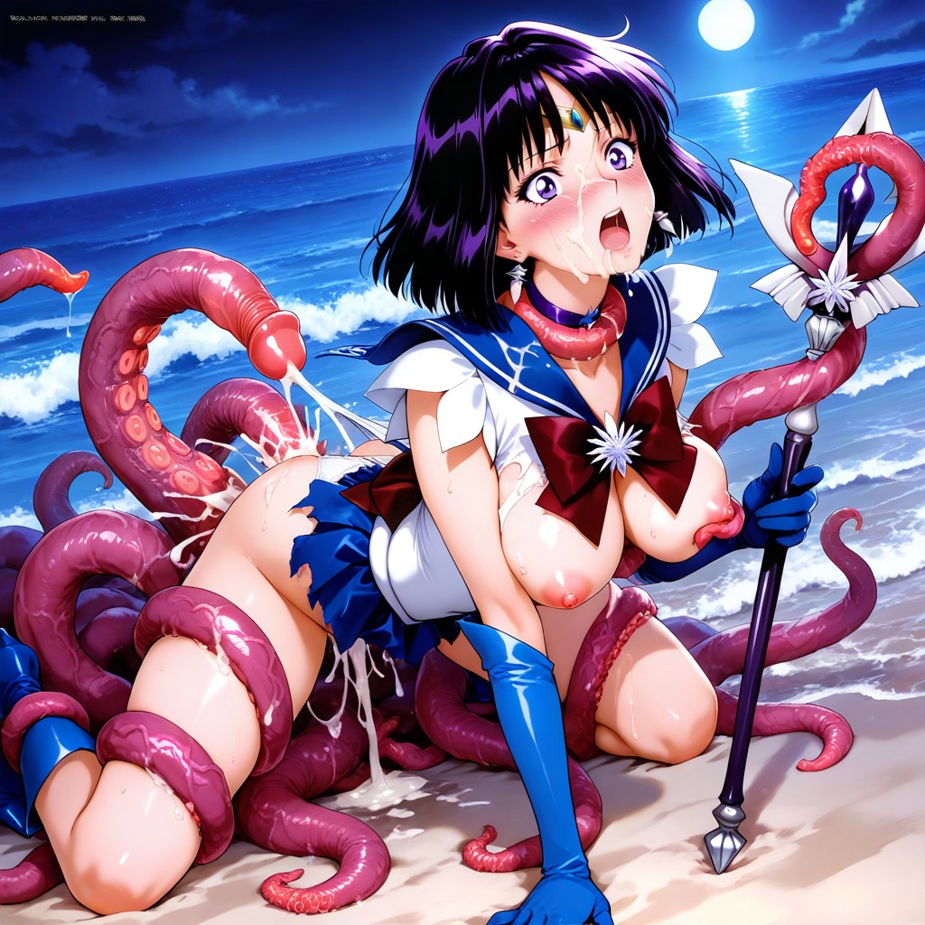 She Arched Her Back, Tentacles Facial Creampie, Grabbing Boobs Hentai AI Porn