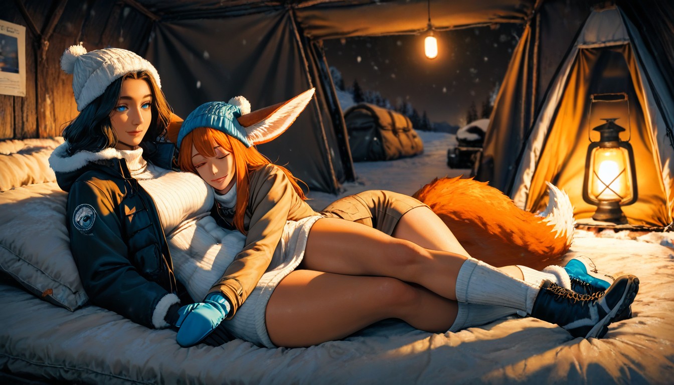 2 People, Long Ears, Fox Ears Hentai AI Porn