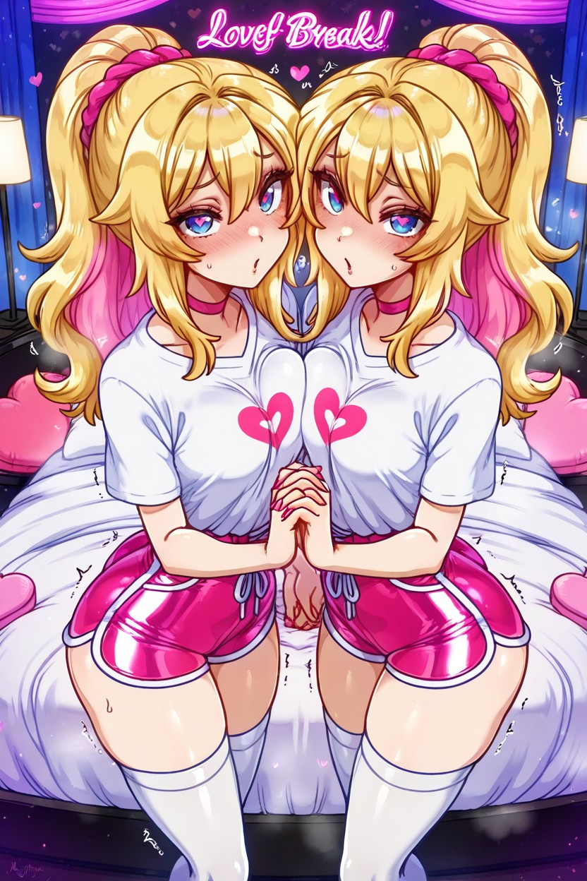 Volumptious Body, Gyaru, Long Wavy Blonde Hair Hentai AI Porn