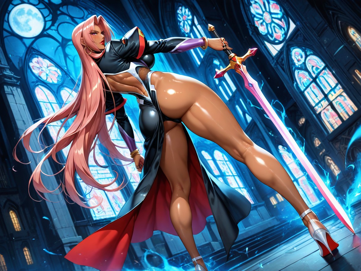 Night, Blue Aura, Church Hentai AI Porn