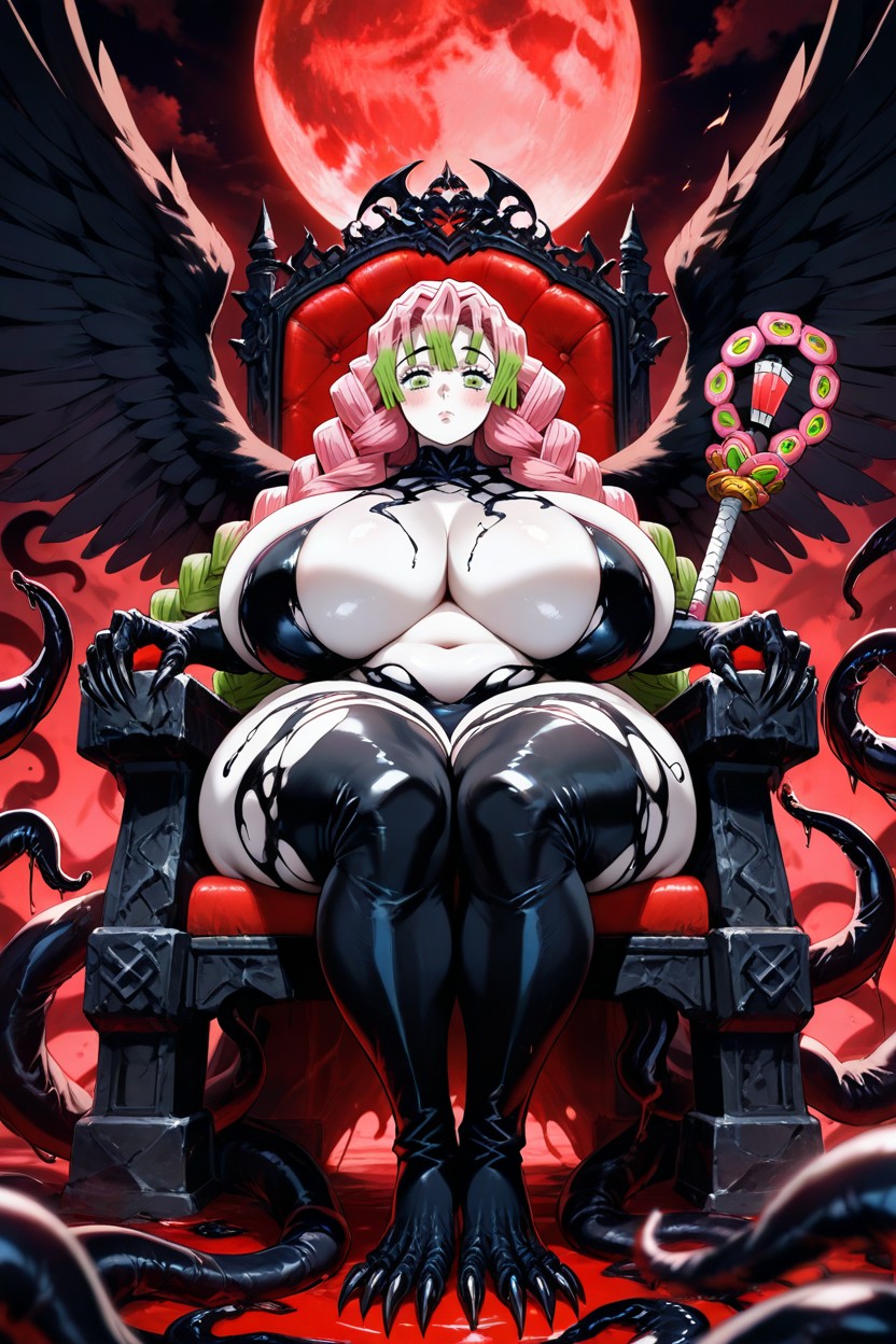 Black Venom Symbiote Claw Feet, Hyper Giant Breasts, Tentacles Throne Over More Tentacles Hentai IA