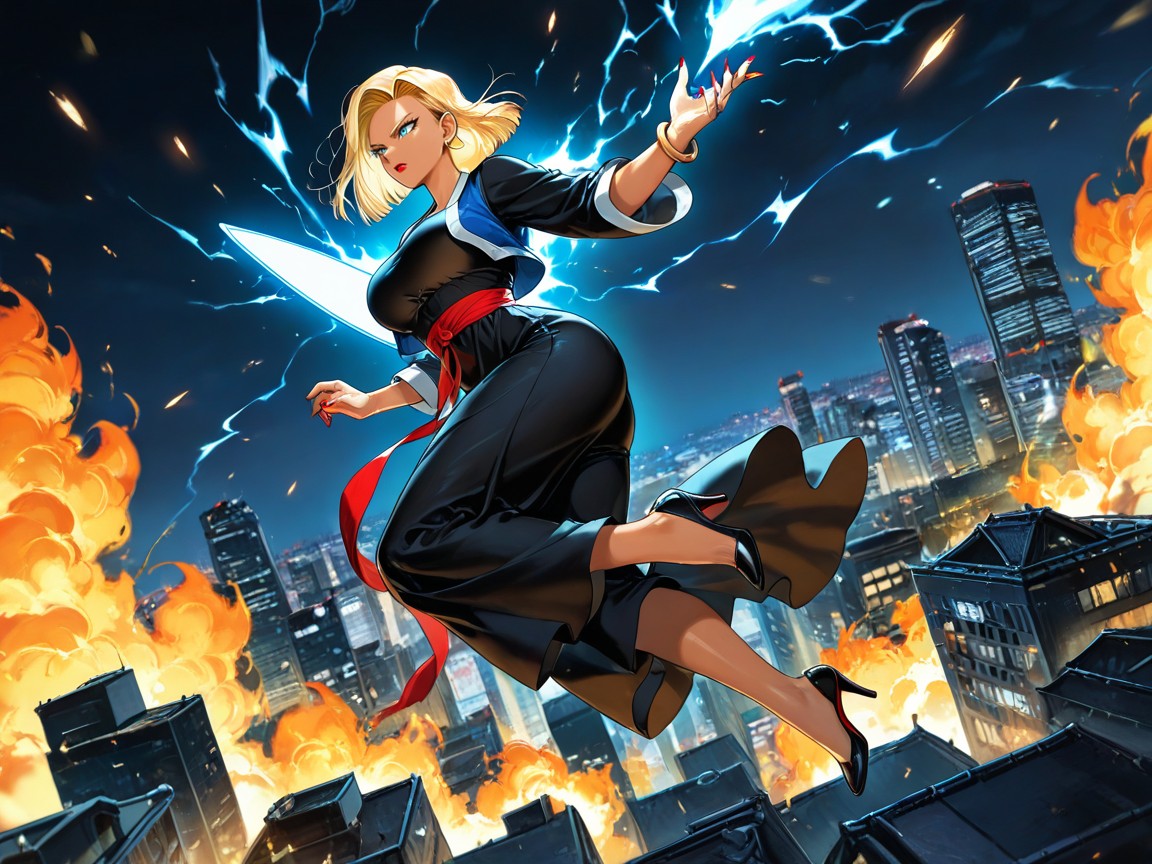 Noche, Speed Effects, Buildings On Fire Hentai IA
