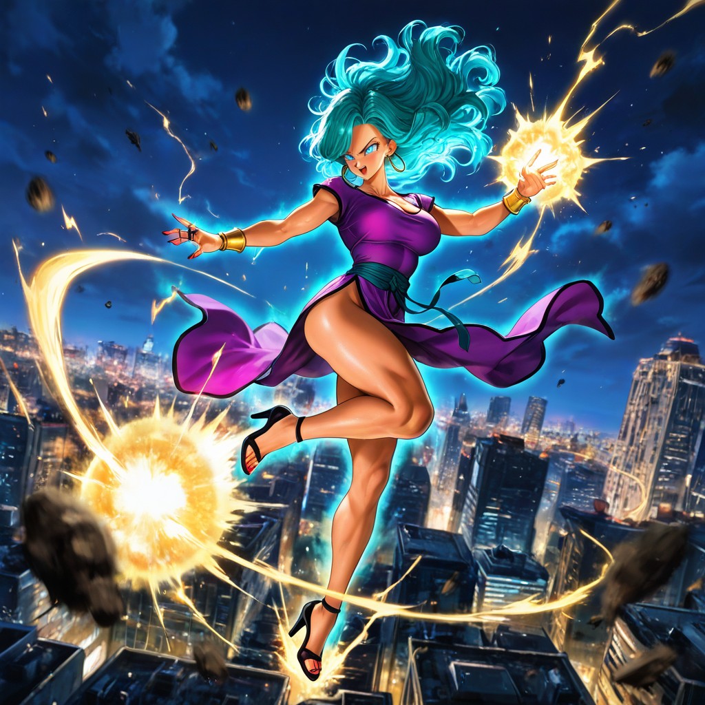 Energy Blast Pose, Bracelets, Noir Porno IA Hentai