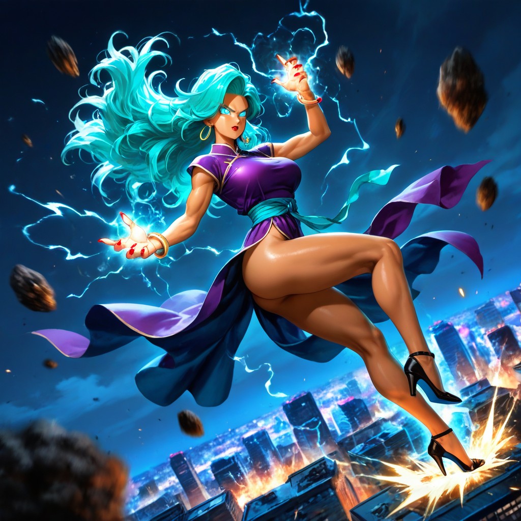 Bulma From Dragonball Z, Powering Up Her Energy, Black Open Toe Heels Porno IA Hentai
