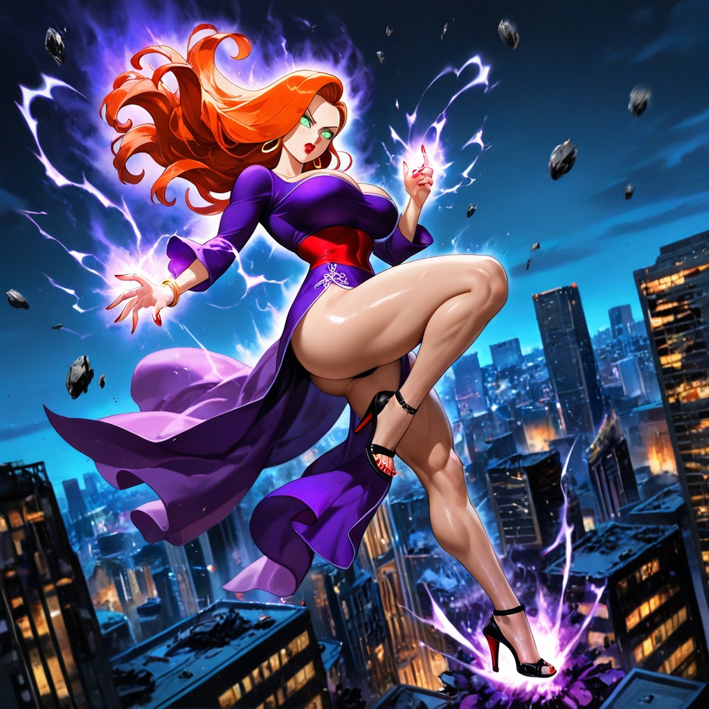 Perfect Tits, Massive Destruction, Powering Up Her Power Hentai AI Porn