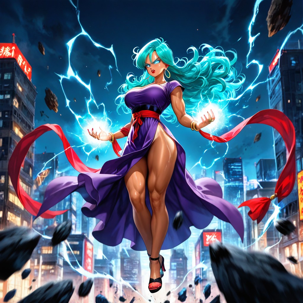 Black Open Toe Heels, Wide Angle, Red Lipstick Hentai AI Porn