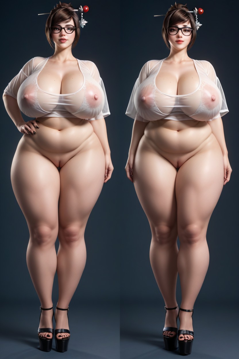 Cosplay, Open Toe Platform Heels, Club Hentai AI Porn