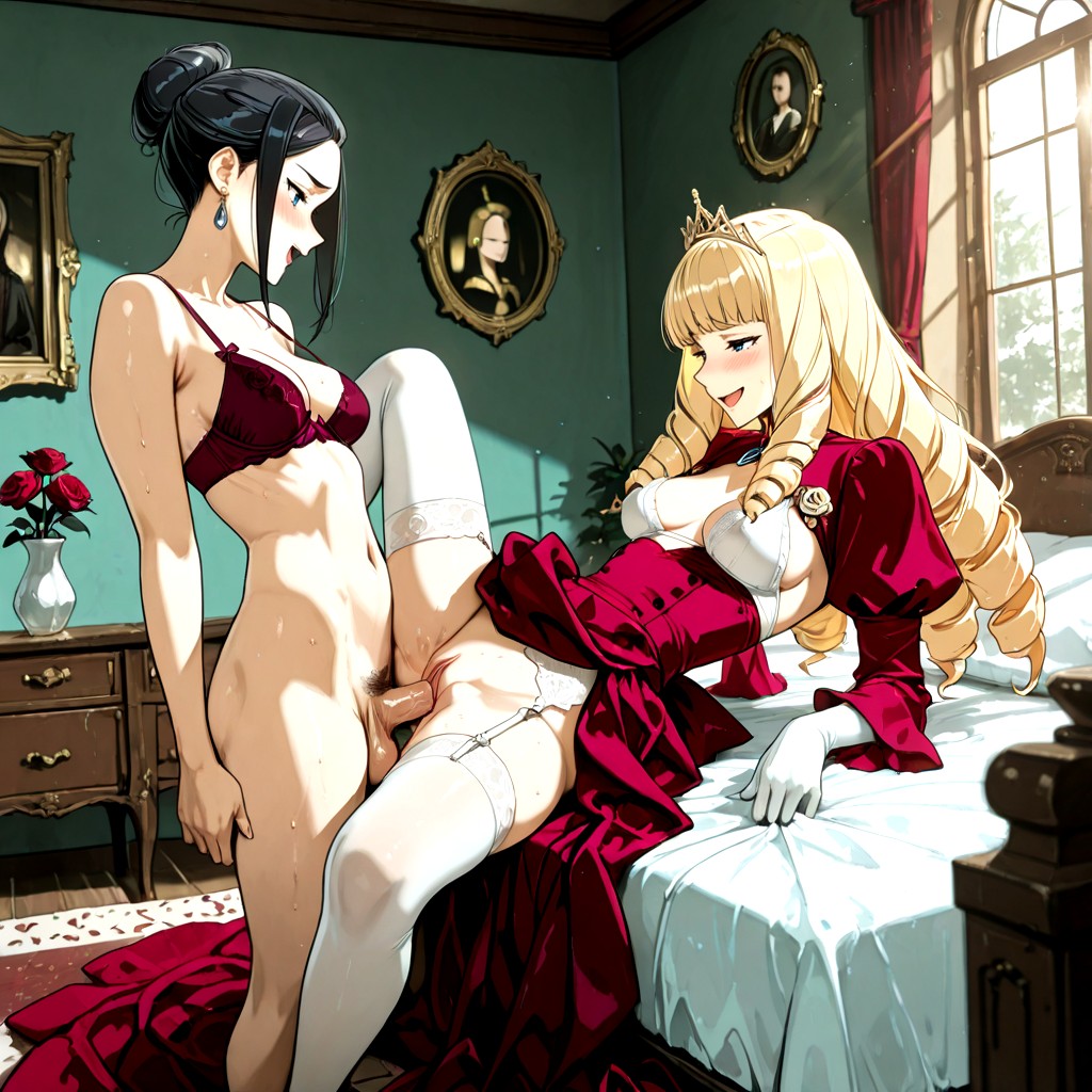 2 Personas, Sunbeams Streaming Through Ornate Window, No Panties Hentai IA