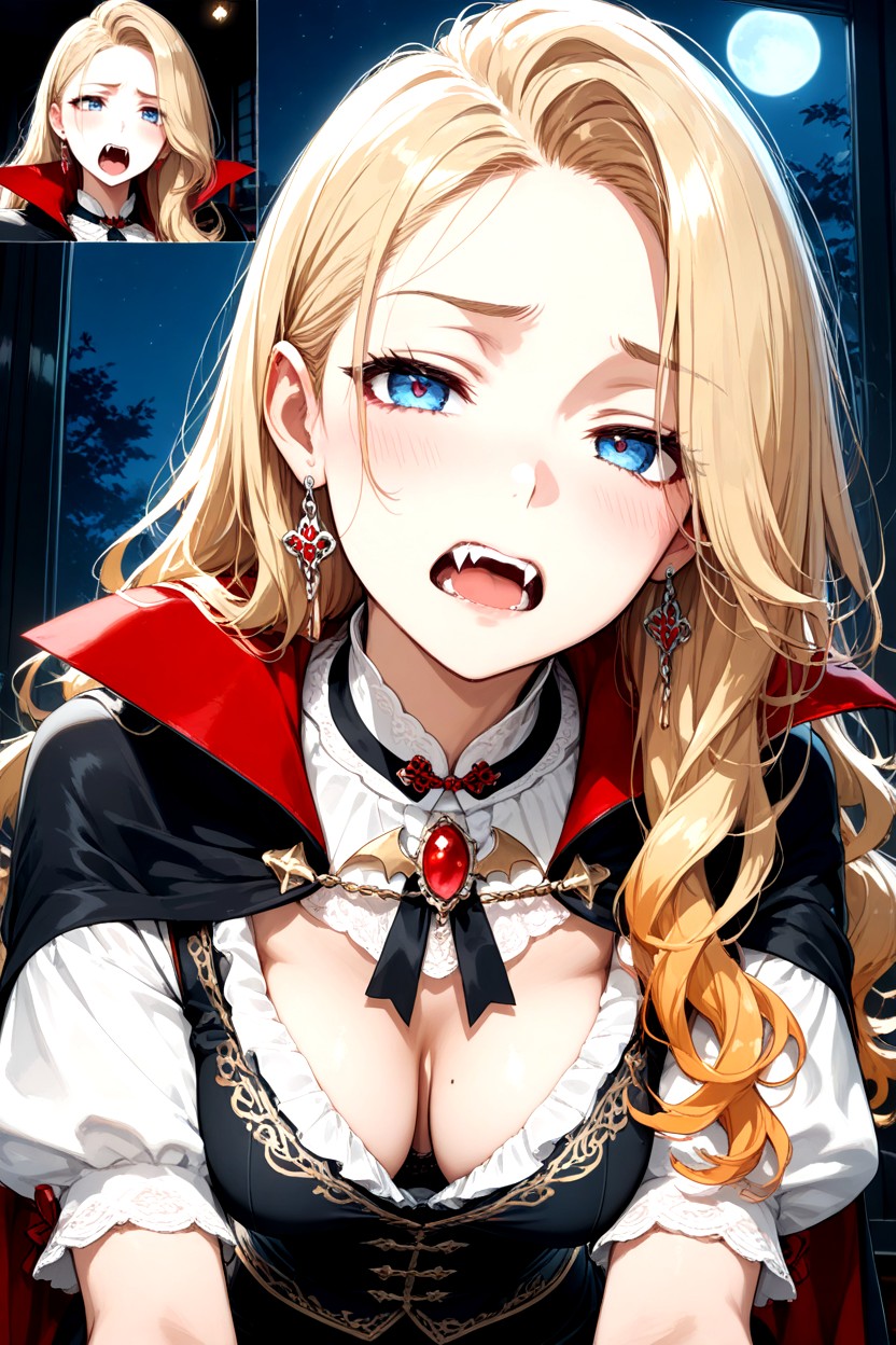Inset Missing, Long Blond Hair, Blushed Face Hentai AI Porn