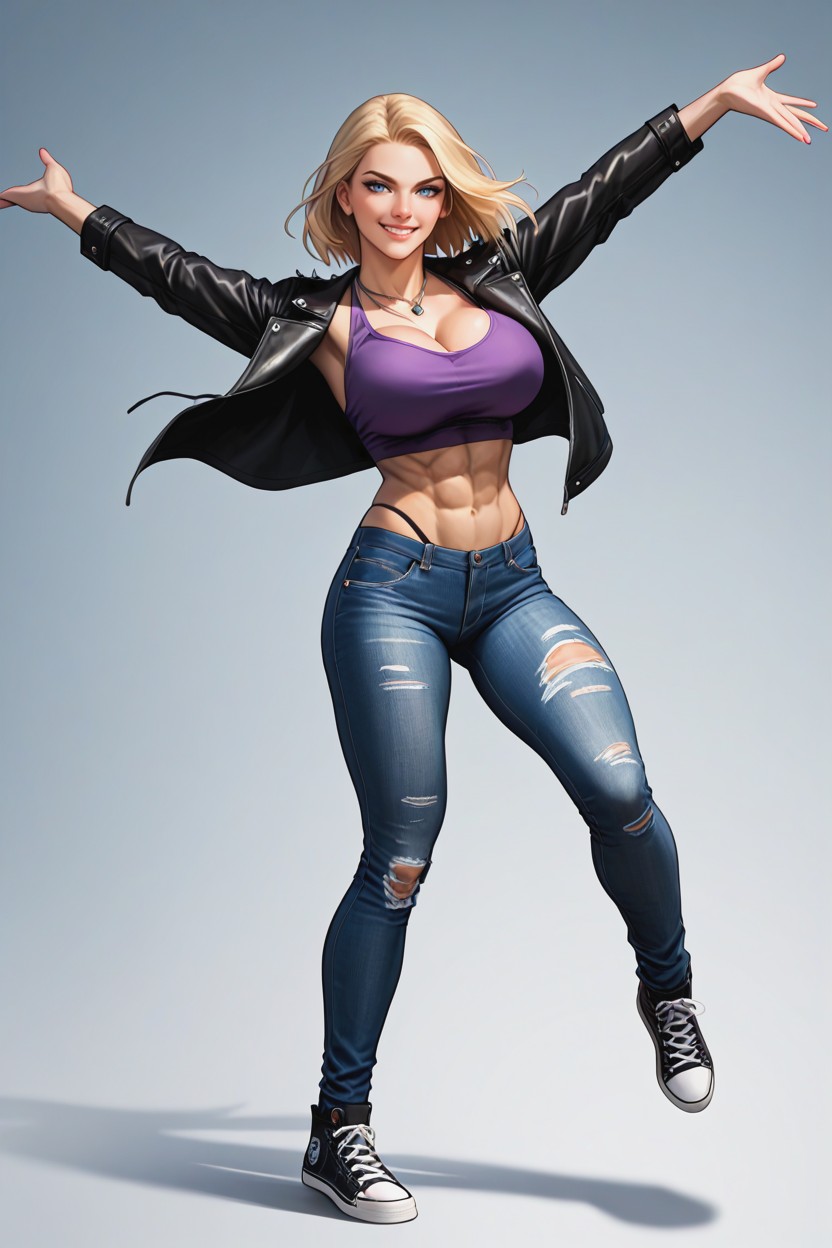 Floating In The Air, Pechos Masivos, Pelo Rubio Hentai IA