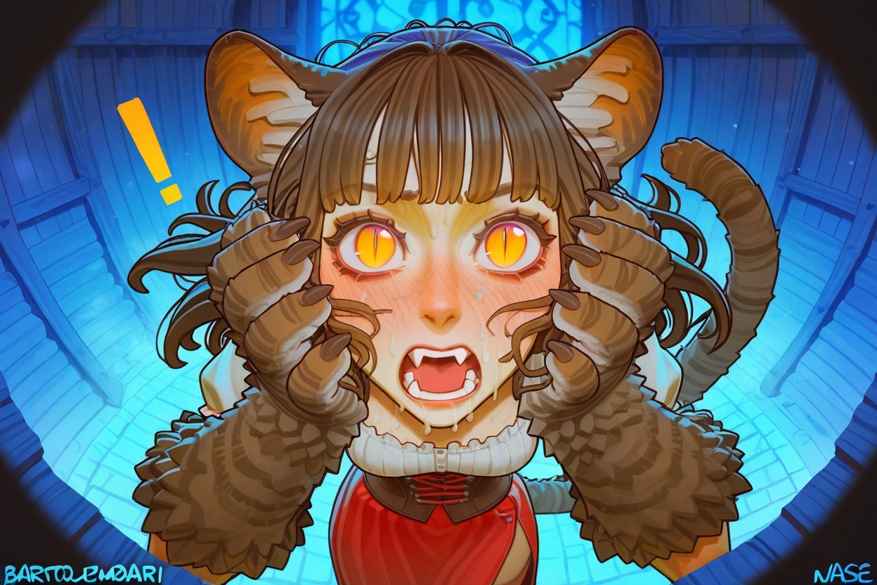Glowing Eyes, Sorprendido, Ropa Rasgada Hentai IA