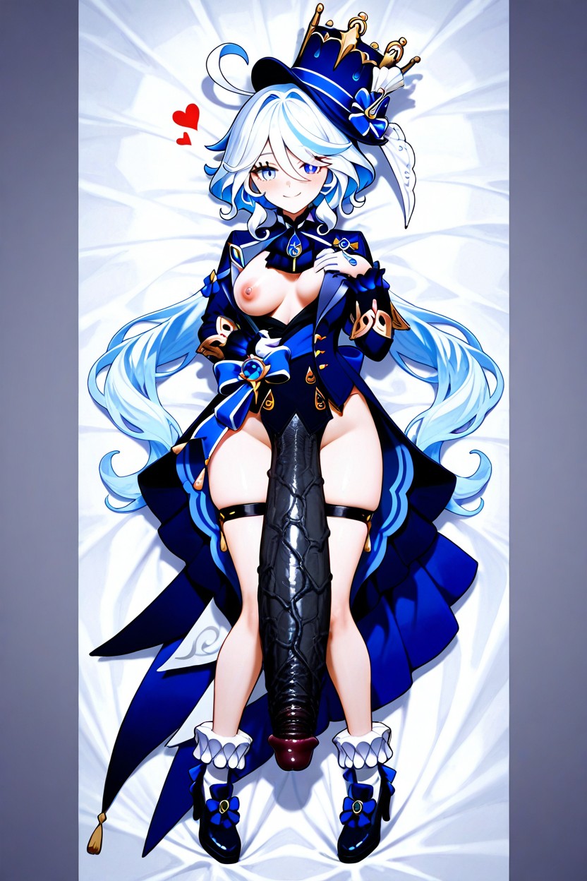 Blue Eyes, Darker Penis, Pent Up Erection Hentai IA