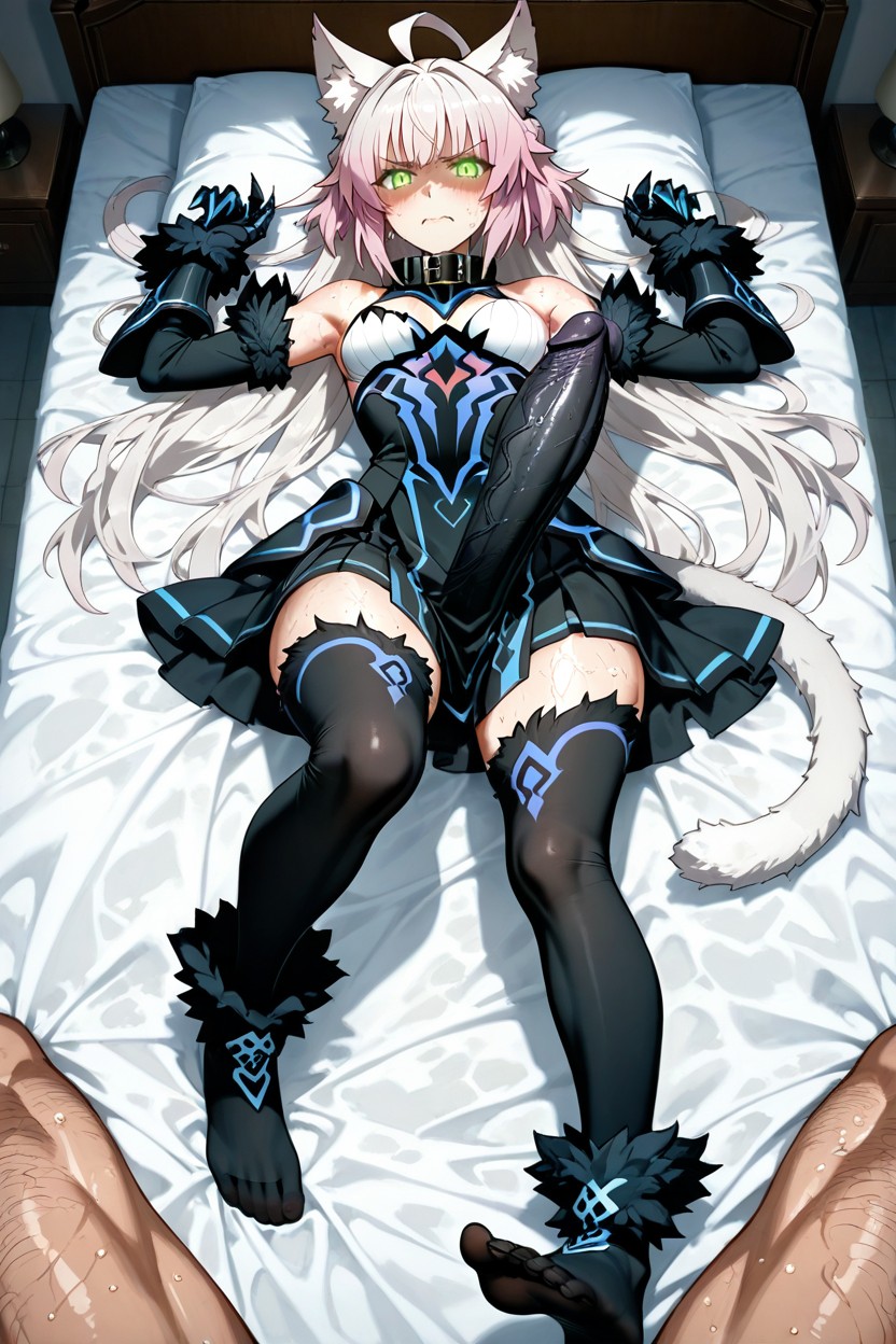 Embarrassed, A Full-body Vertical Character Illustration Of Atalanta Alter From Fate Grand Order, The Illustration Has A Hentai IA