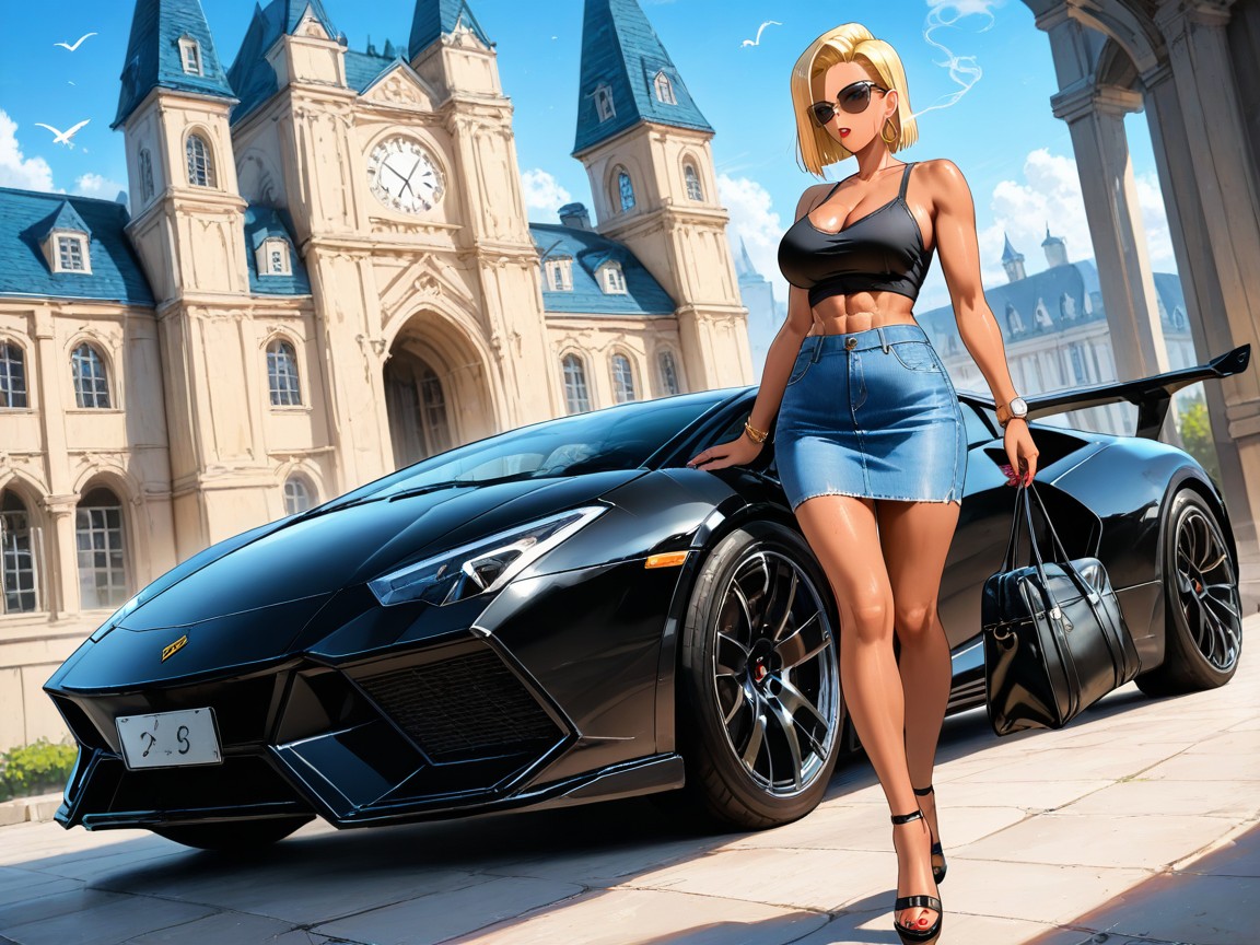 Android, Cul Moyen, Black Handbag Porno IA Hentai