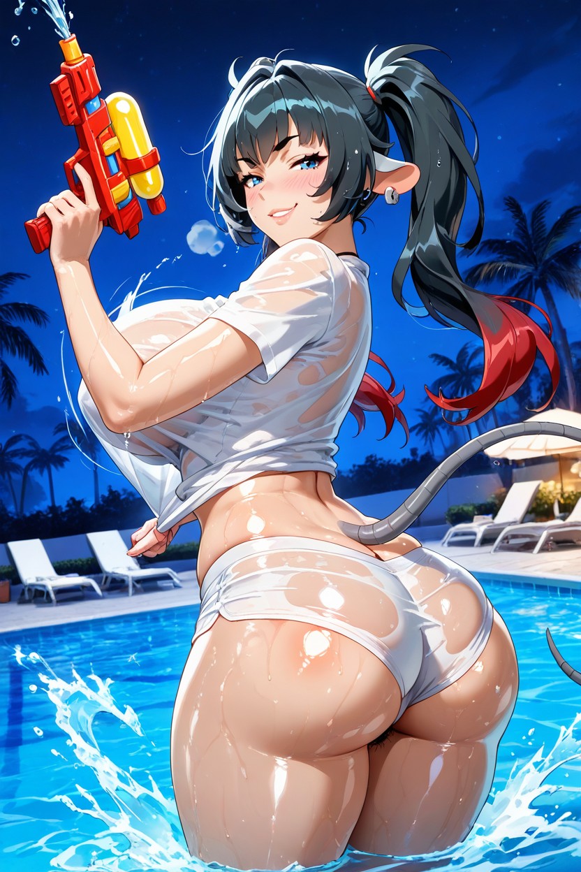 25+, Shiny Hair, Blue Eyes Hentai AI Porn
