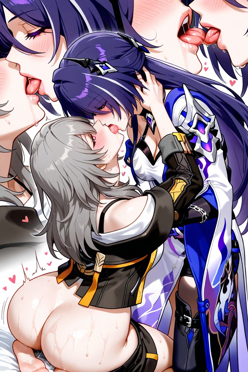 Full Body, Cul Moyen, Holding Head Porno IA Hentai