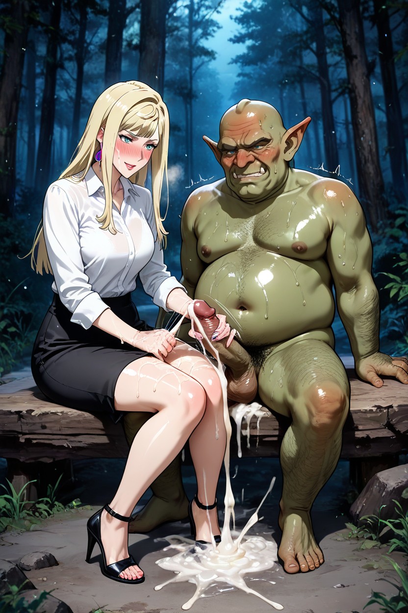 Male Is Sitting, Waist Shot, Accurate Legs Hentai AI Porn