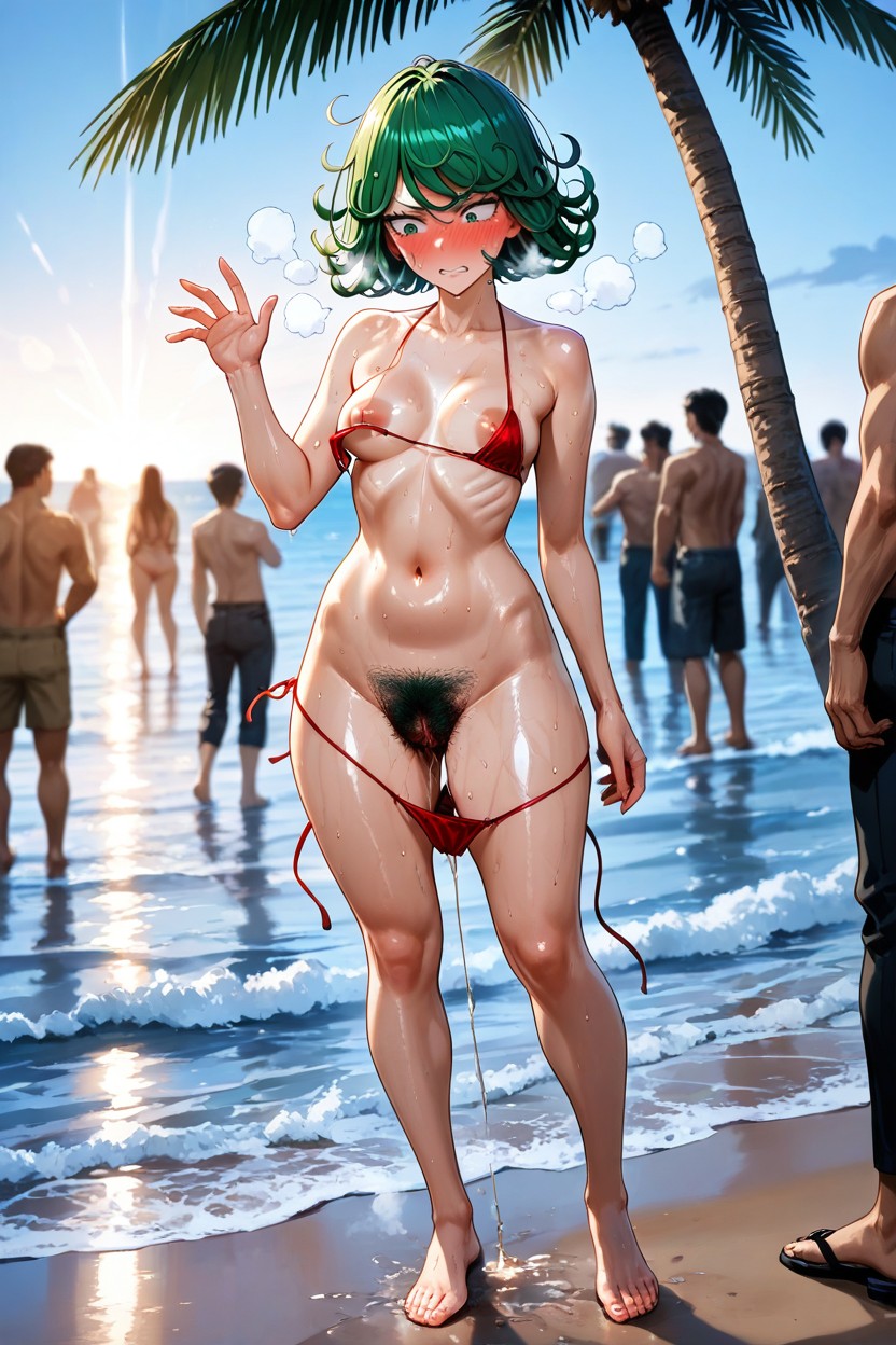 Fuzzy Pubic Hair, Visible Ribs, Shiny Skin Porno IA Hentai