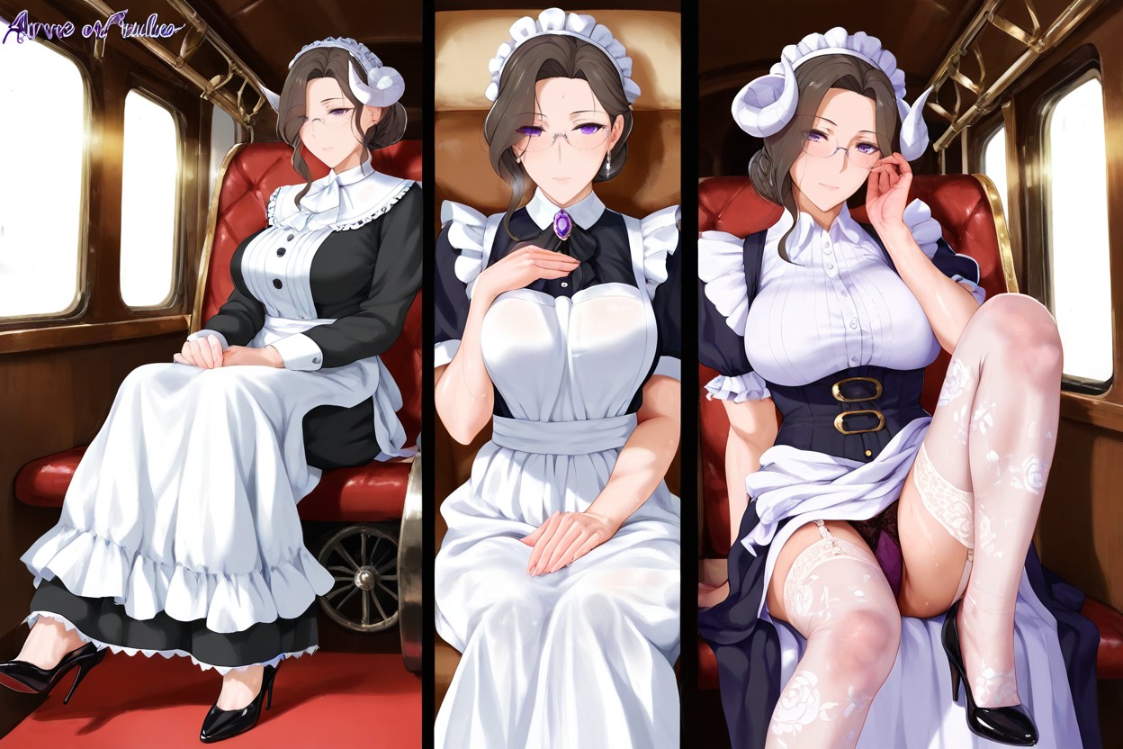 Indonésienne, Glasses, Floral Stockings Porno IA Hentai