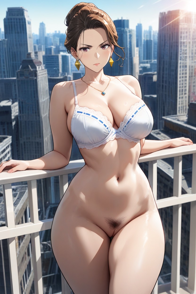 Balcón, Beautiful Woman, Perfect Anatomy Hentai IA