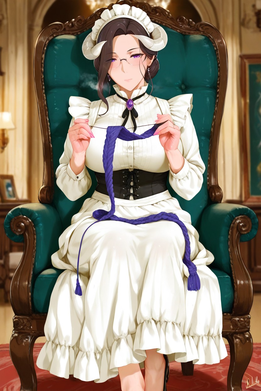 Chignon, Hair Covering One Eye, Inside The Mansion Porno IA Hentai