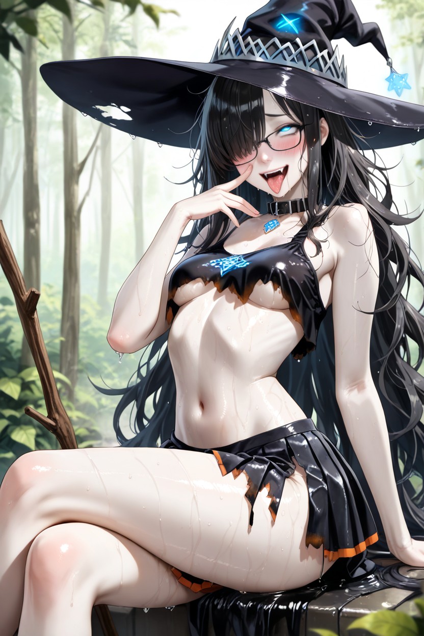 Saliva, Very Long Hair, Skinny Hentai AI Porn