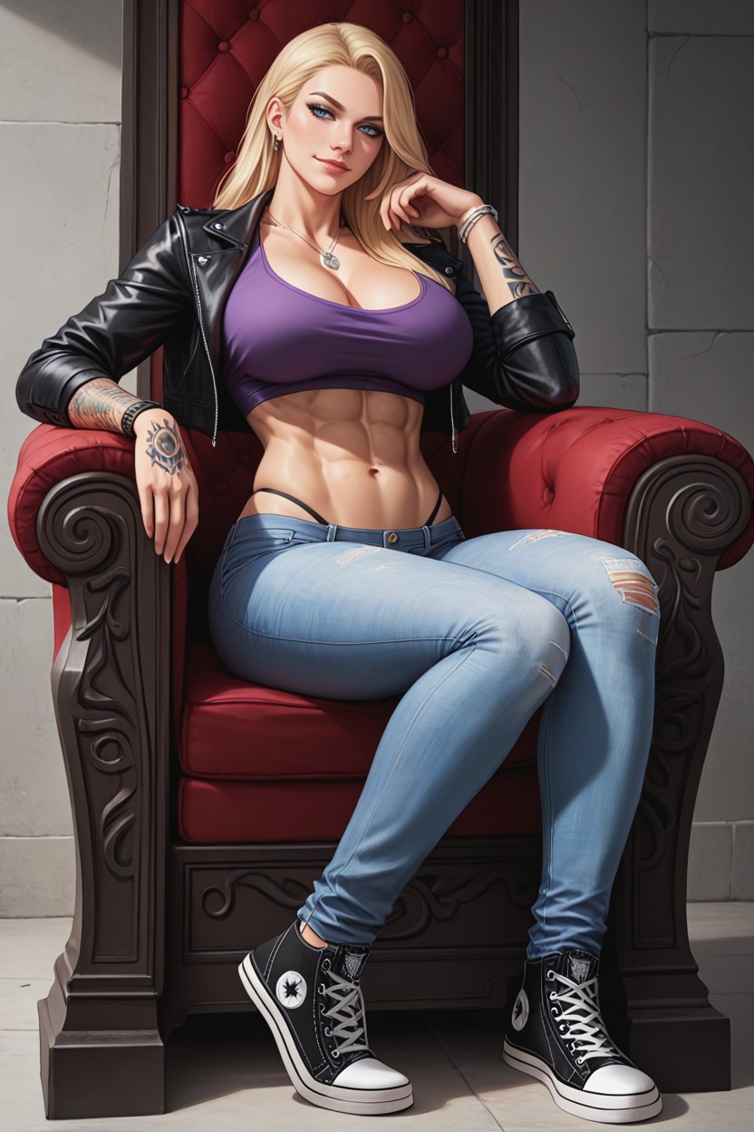 Fit, Black Converse Sneakers, Head Slightly Tilted Hentai AI Porn