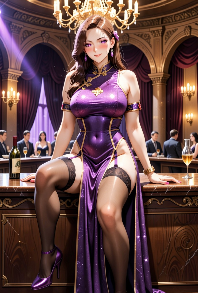 Sentado Con Las Piernas Cruzadas, Beautiful Face, Sexy Posing Hentai IA