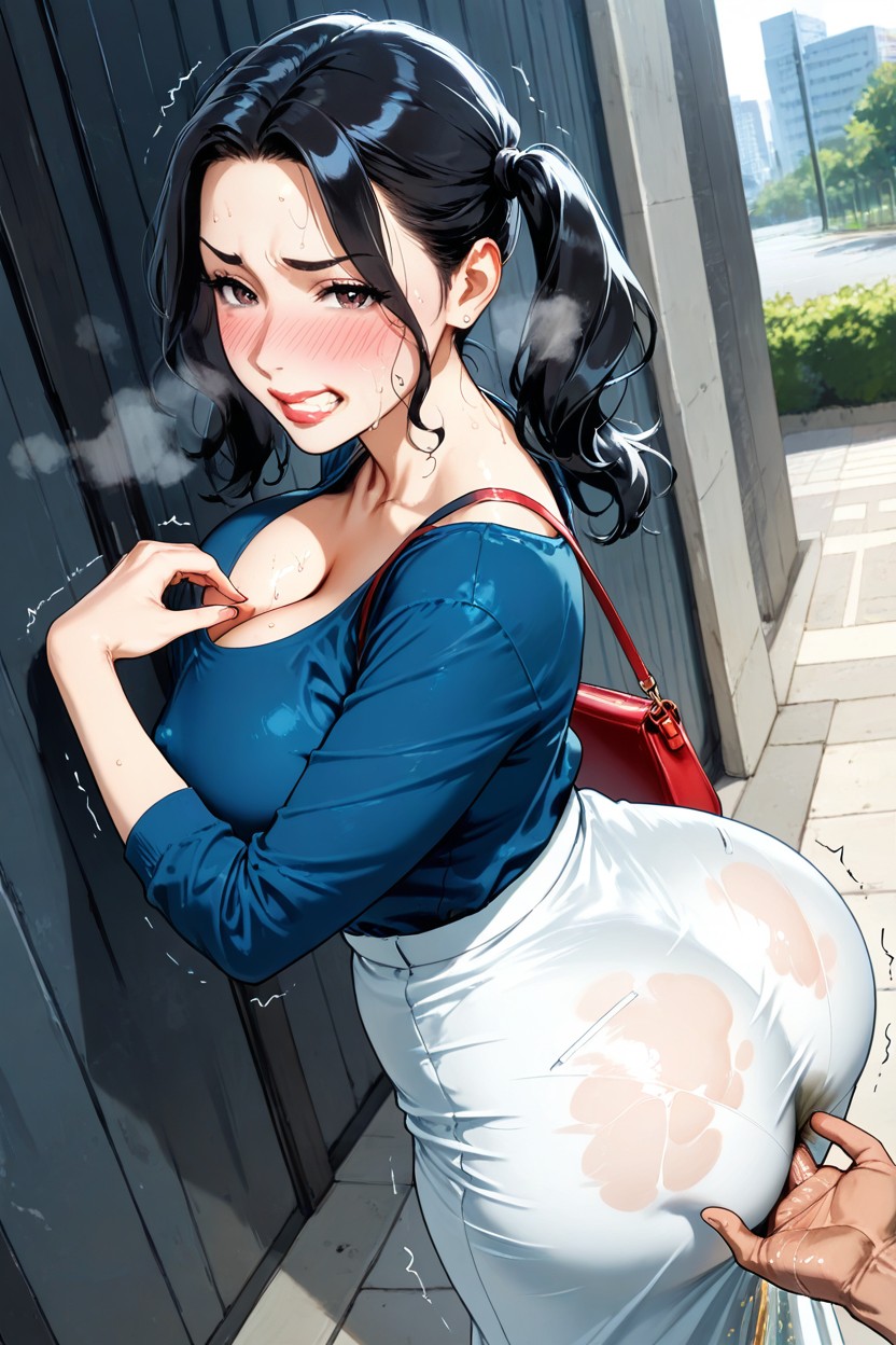 Looking At Viewer, A Few Drops Of Nipples Juice, Two Tails Hentai AI Porn