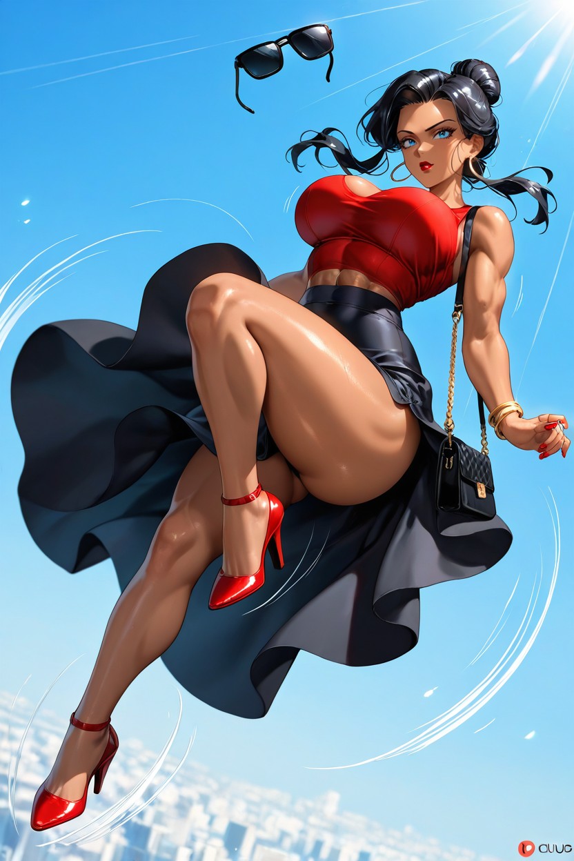 Wide Angle, Sunlight, Detailed Hair Hentai AI Porn